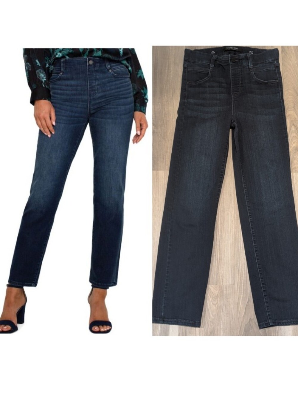 Liverpool Los Angeles | Gia Glider The Slim Pull-On Jeans In Dark Indigo Wash